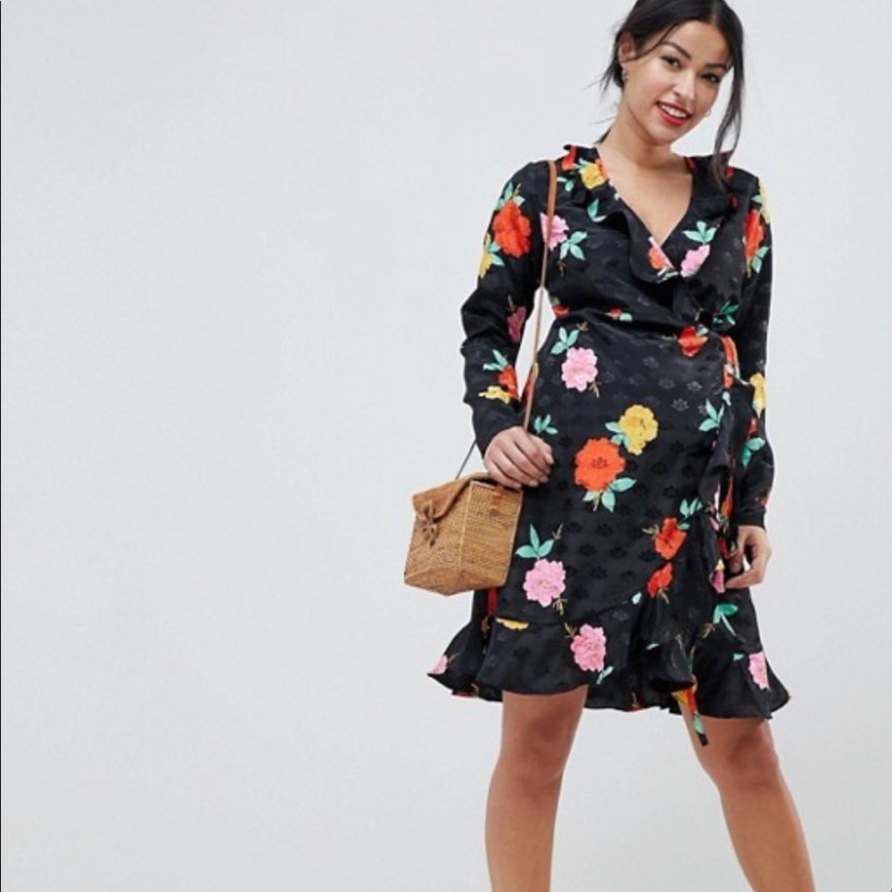 ASOS maternity jacquard dress